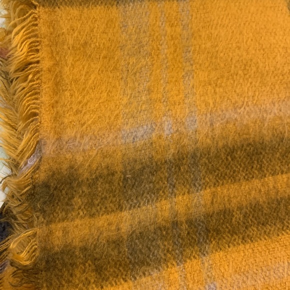 NWT Mud Pie Mustard Brushed Plaid Scarf - Picture 5 of 5